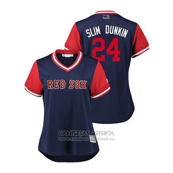 Camiseta Beisbol Mujer Boston Red Sox David Price 2018 LLWS Players Weekend Slim Dunkin Azul
